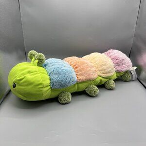 Animal Adventure Rainbow Caterpillar Plush Colorful 2023 RARE 23" Soft Features
